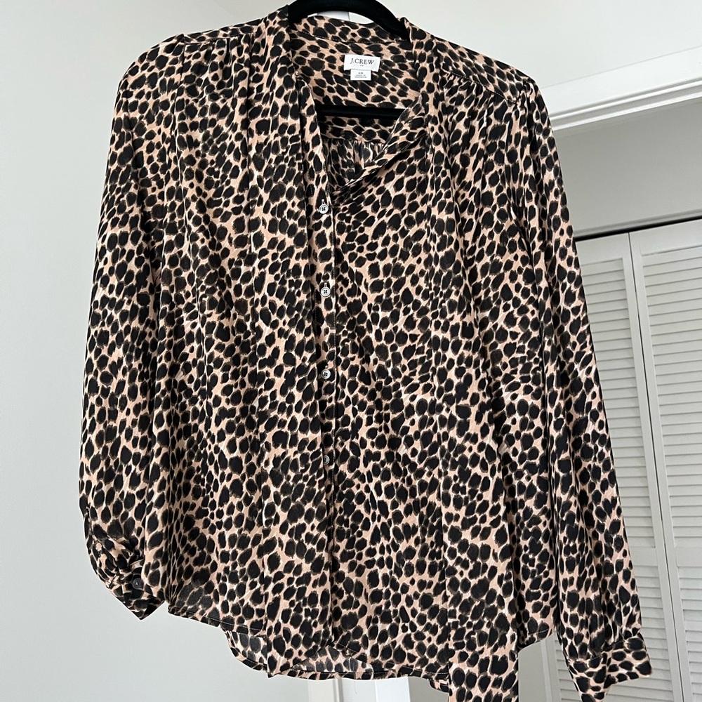 J CREW Button Up Shirt in Leopard